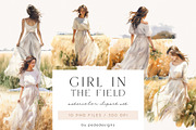 Girl In The Field, a Person Illustration by PeDe Designs (Thumbnail 1 of 6)