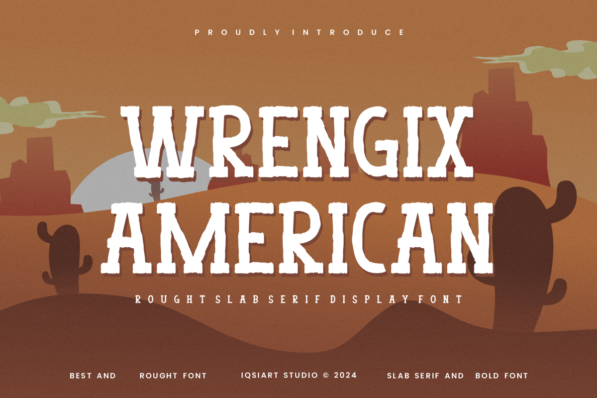 Wrengix American - Western Font, a Slab Serif Font by Iqsiart Studio (Photo 1 of 6)