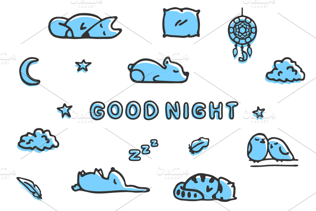 Good night collection, an Animal Illustration by Monstreh (Photo 1 of 5)