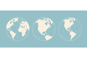 Globe, map, North South America, an Illustration by Foxys Graphic