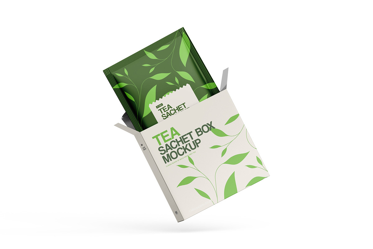 Tea Sachets with Box Mockup, a Packaging Mockup by Ram Studio (Photo 8 of 27)