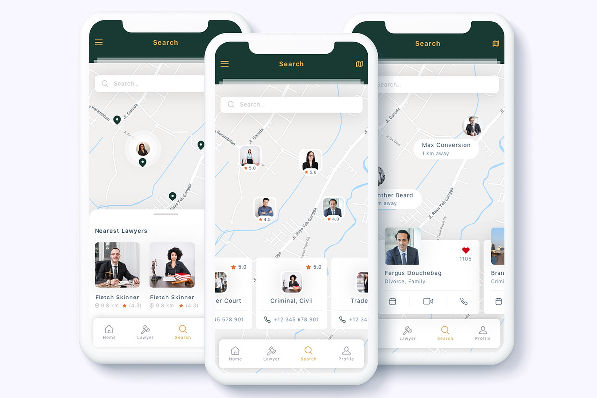 Yasa - Find Lawyer App UI Kit, an App Template by Betush (Photo 3 of 6)