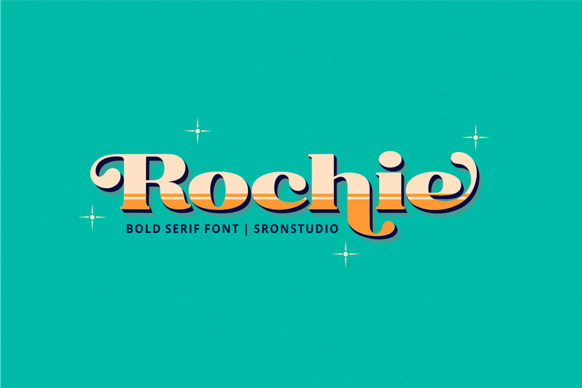 Rochie - Bold Retro Serif Font, a Serif Font by Sronstudio (Photo 1 of 12)