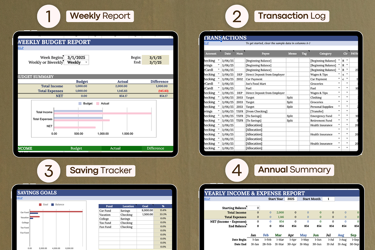 Biweekly Budget & Expense Tracker, a Templates & Theme by vitalinagerman (Photo 3 of 10)