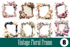 Vintage Floral Frame, an Illustration by Wow Magic