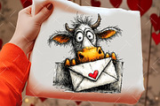 Funny Peeking Valentine Cow Clipart, an Illustration by OK Design (Thumbnail 5 of 6)