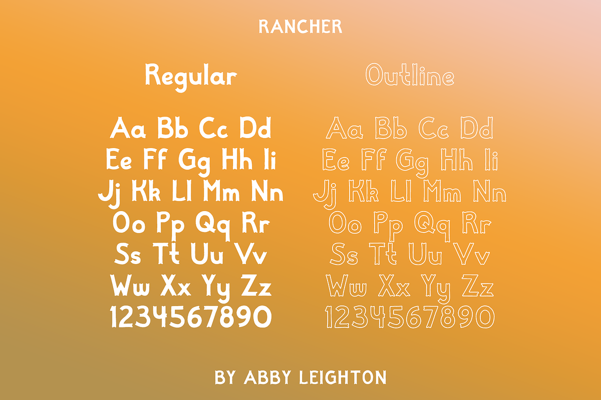 RANCHER by Abby Leighton, a Font by Abby Leighton Studio (Photo 2 of 5)