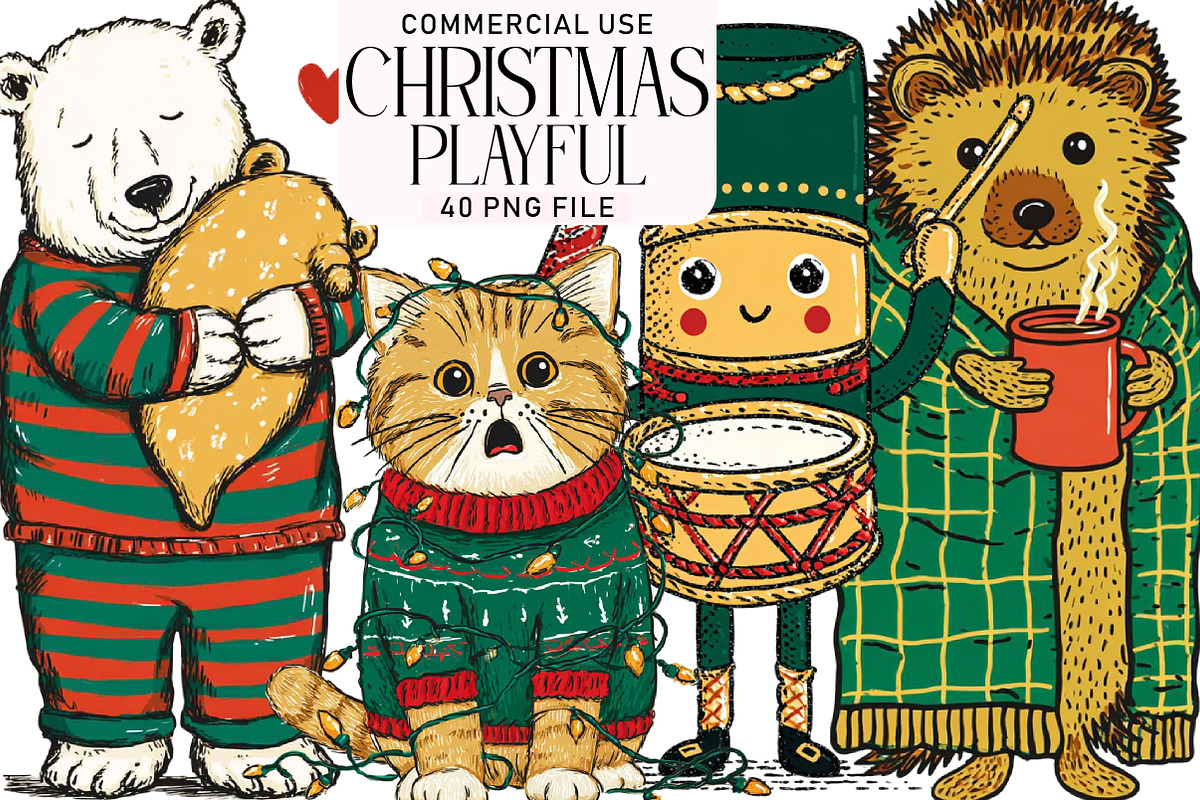 Whimsical Playful Christmas Characte, an Illustration by Daily.Designs (Photo 1 of 5)