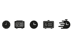 Time Management Solid Icon Set, an Object Illustration by Gentle Studio