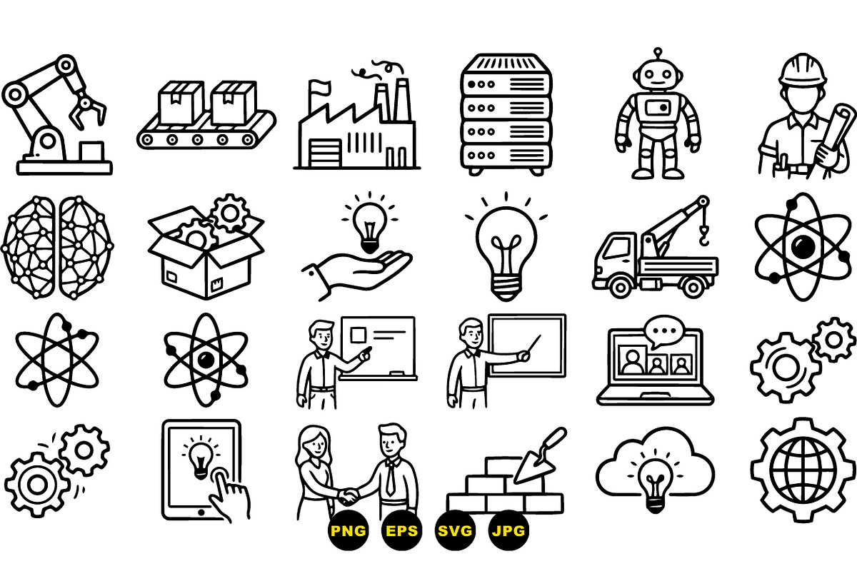 Industrial Technology Icon Set, an Illustration by designvectx (Photo 3 of 3)