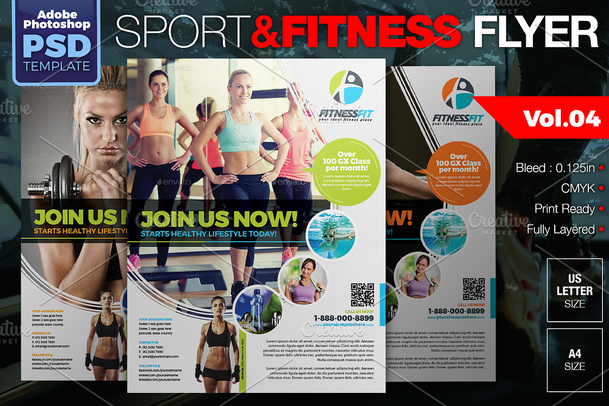 8-in-1 Sport & Fitness Flyers Bundle, a Flyer Template by KitCreativeStudio2 (Photo 5 of 9)