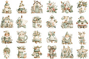 Hygge Christmas Watercolor Clipart, an Illustration by DreamCafeArt (Thumbnail 3 of 6)