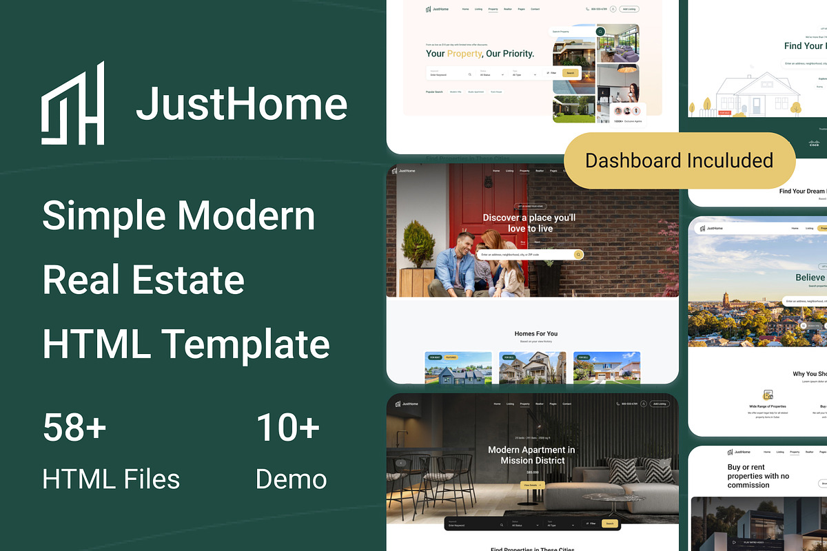 JustHome — Real Estate HTML Template, a HTML Template by CreativeLayerss (Photo 1 of 3)