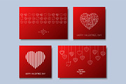 Red love cards with drowing hearts, a Background Graphic by ExpressShop (Thumbnail 1 of 4)