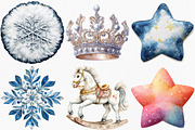 Watercolor White Christmas Clipart, an Illustration by Canvas Craft (Thumbnail 2 of 8)