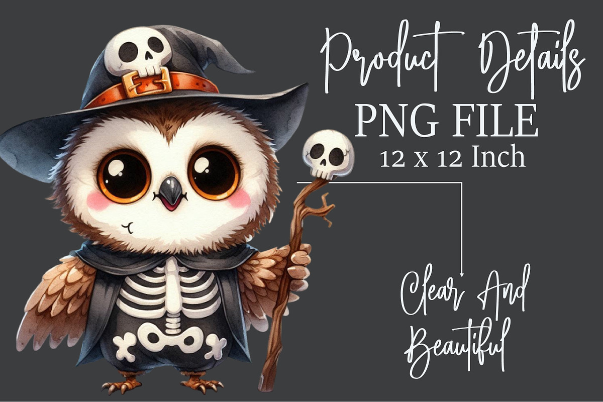 Halloween Spooky Cute Owl Clipart, an Illustration by Rose Art (Photo 7 of 7)