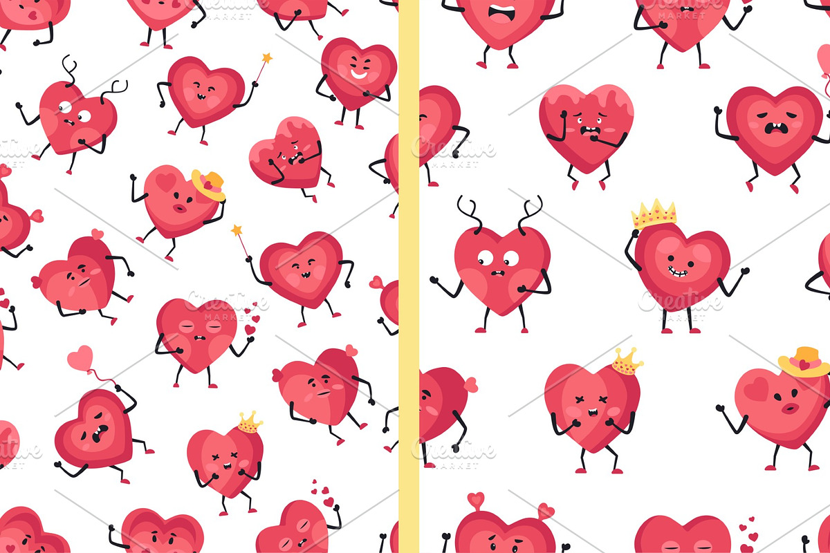 Cute Heart Characters & Patterns, an Object Graphic by IRSYART (Photo 10 of 11)