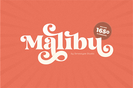Malibu Fancy Vintage Font, a Serif Font by Sensatype