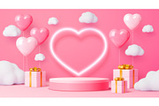 Valentine day podium with hearts, an Illustration by Buch&Bee (Thumbnail 2 of 3)