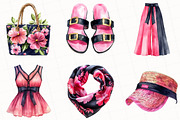 Watercolor Summer Fashion Clipart, an Illustration by OK Design (Thumbnail 5 of 5)