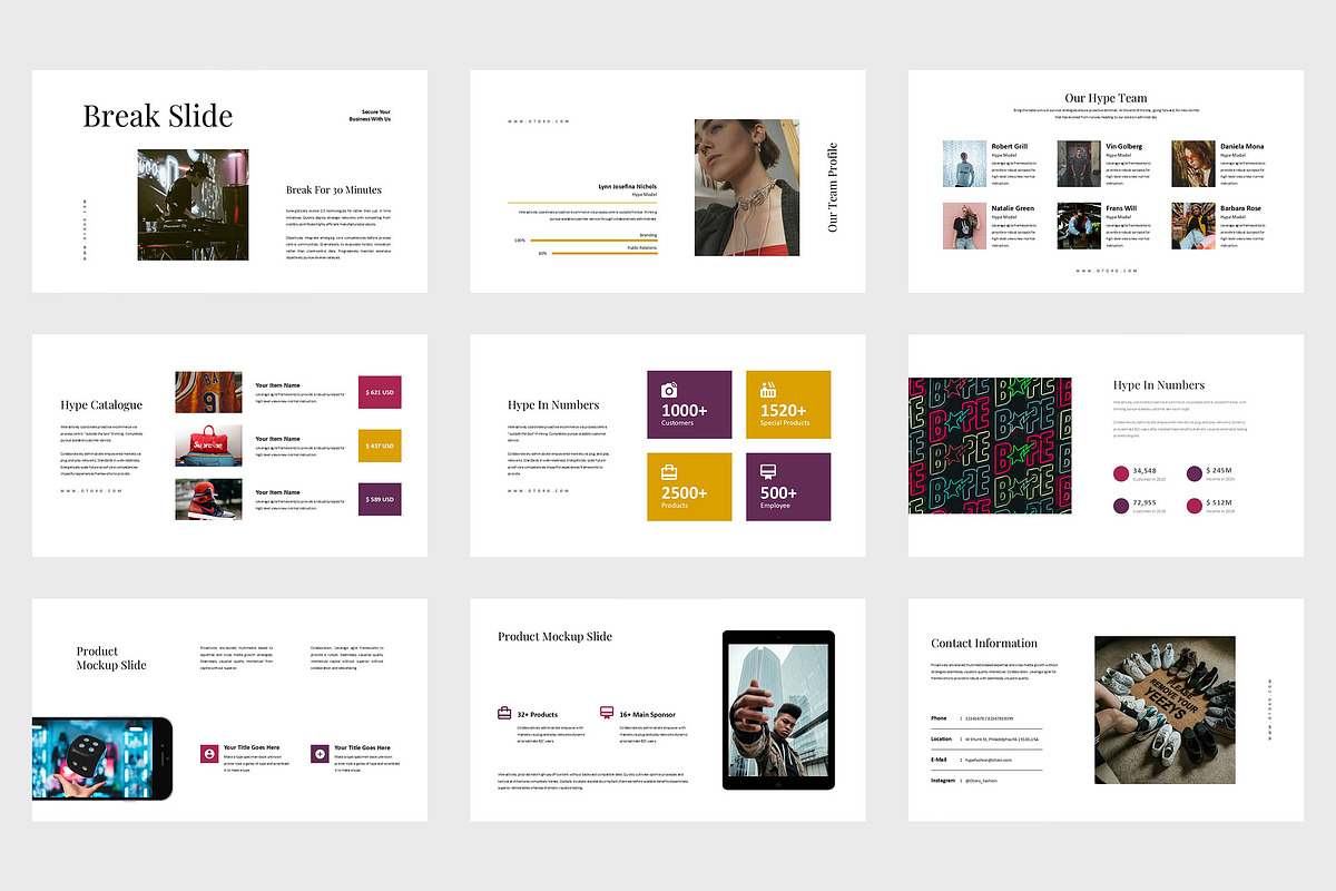 Otoro : Fashion Pitch Google Slides, a Presentation Template by Punkl Camp (Photo 4 of 9)