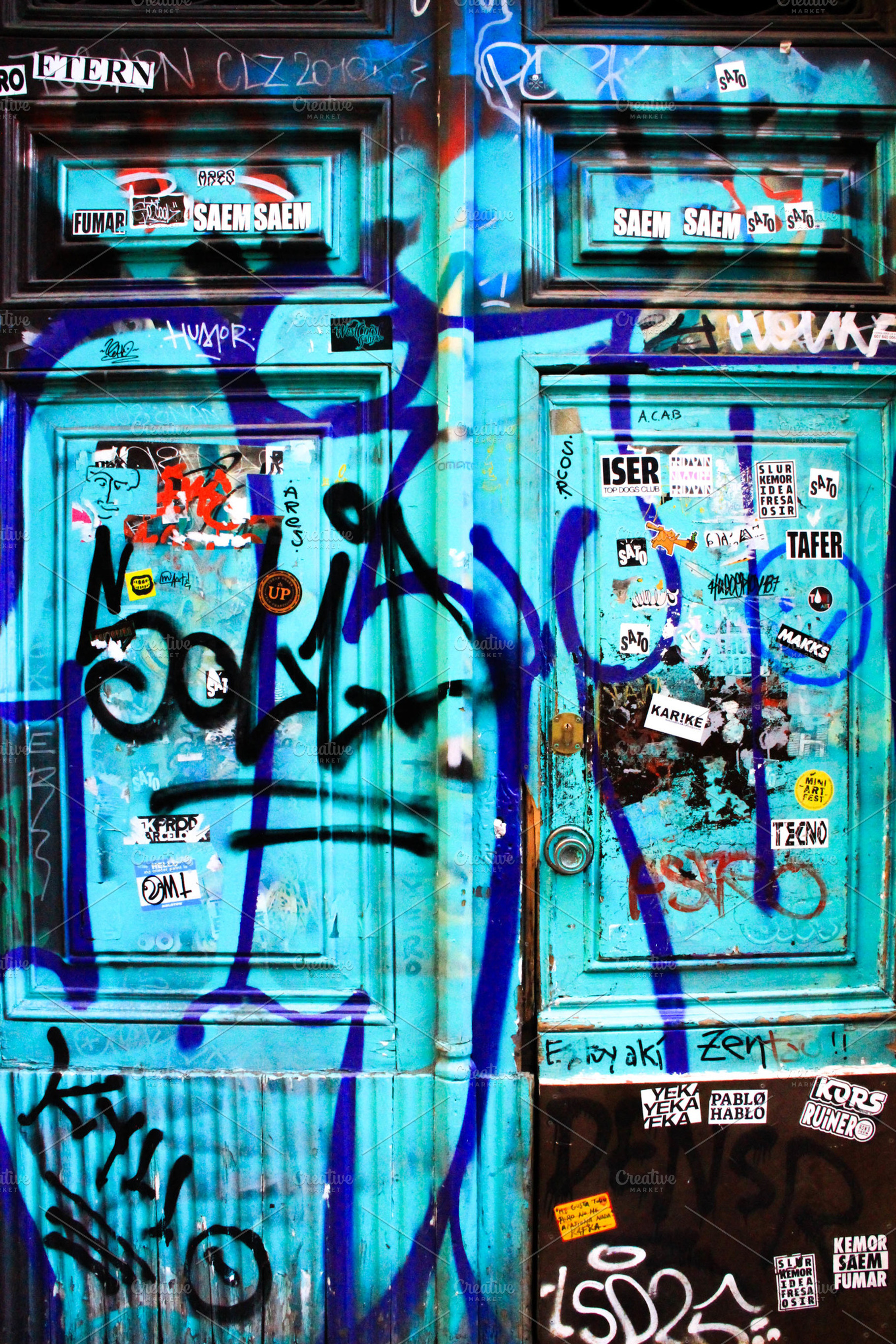 Blue door stock picture, an Architecture Photo by Coco Blanch' shop