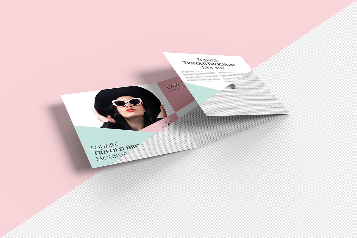 Square Trifold Brochure Mockup, a Books & Magazine Mockup by Illusiongraphic (Photo 14 of 28)
