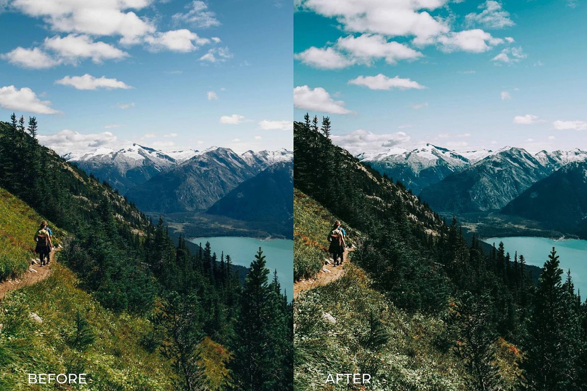 5 GREEN HIKING LIGHTROOM PRESETS, an Action Add-On by Emma Kate Creative (Photo 4 of 10)