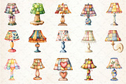 Watercolor Patchwork Lamp Clipart, an Illustration by Rose Art (Thumbnail 2 of 4)
