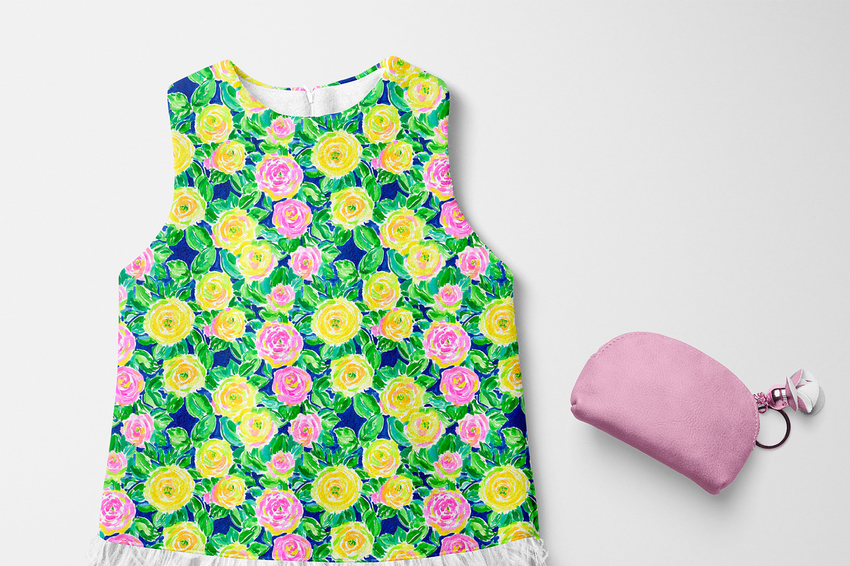 Seamless Rose Patterns, a Pattern Graphic by The Preppy Artist (Photo 11 of 11)