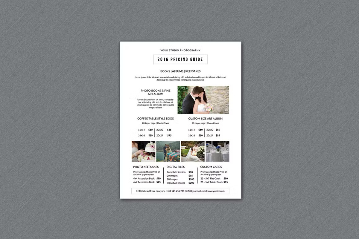 Wedding Photography Pricing Guide, a Flyer Template by Template Shop (Photo 5 of 6)