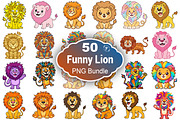 Funny Lion Clipart, an Animal Illustration by Forhadx5 (Thumbnail 1 of 6)
