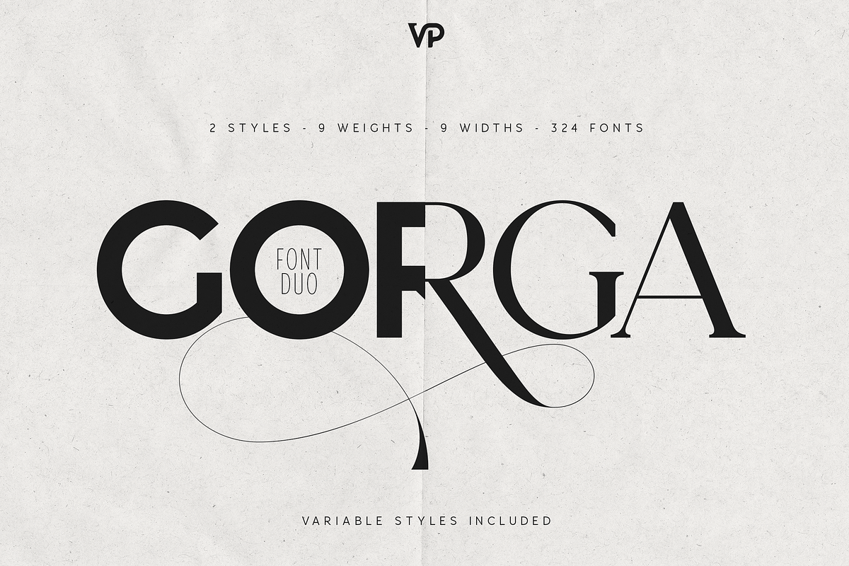 Gorga Font Duo – Modern Sans & Serif, a Serif Font by VP Fonts (Photo 1 of 18)