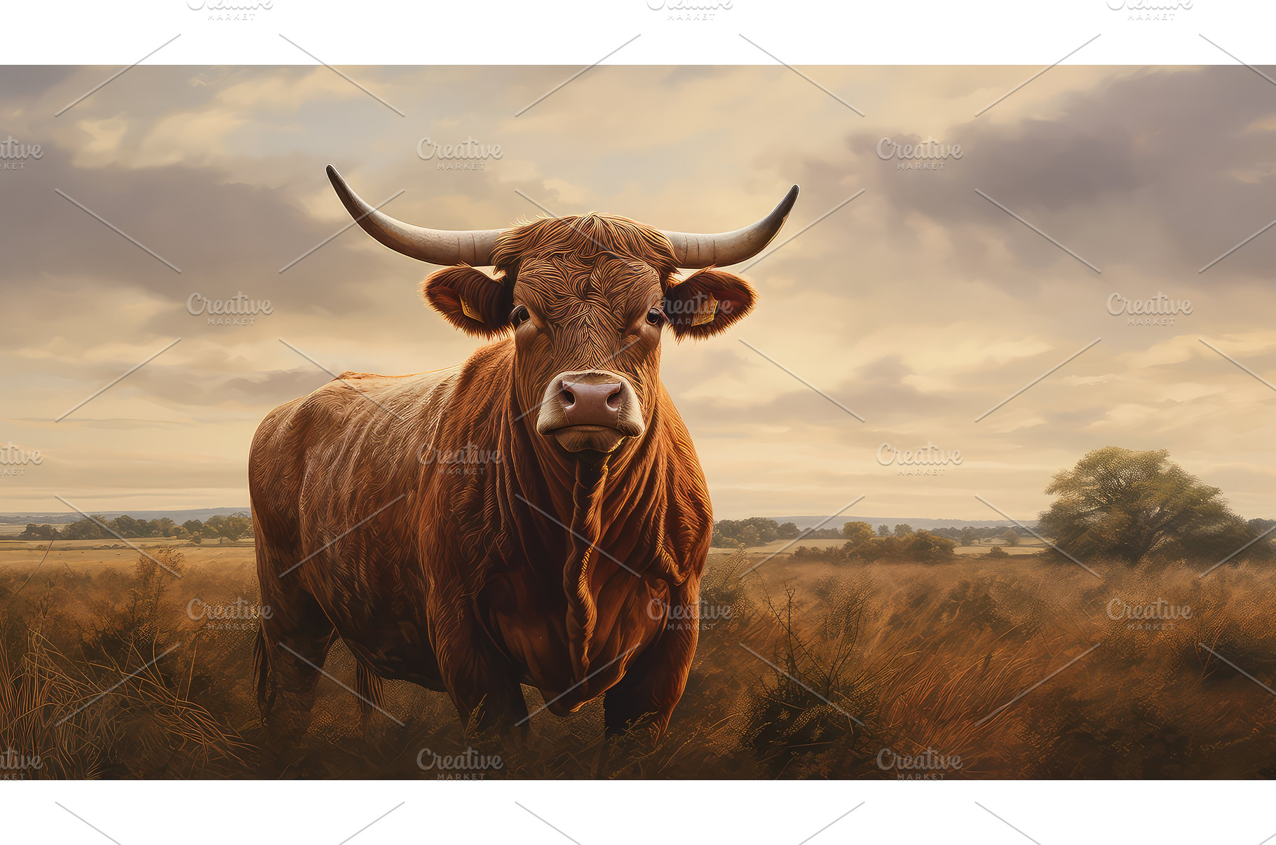 cattle cow bull ai generated, an Animal Photo by pikepicture