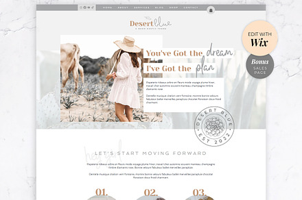 Wix Website Template | Desert Blue, a Wix Template by Thirty One Palms Studio