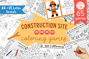Construction site coloring games, an Education Illustration by Lexi Claus (Thumbnail 1 of 15)