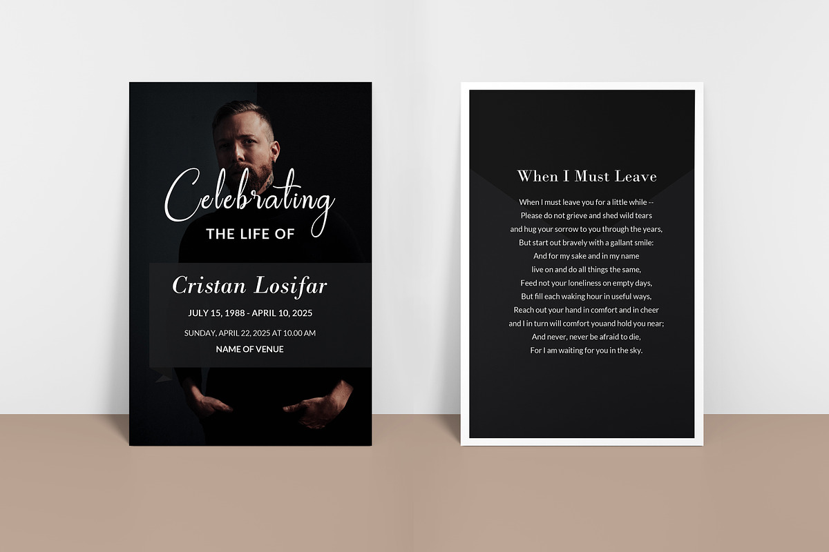 Trifold Funeral & Prayer Card, a Brochure Template by crazyOWL (Photo 9 of 9)