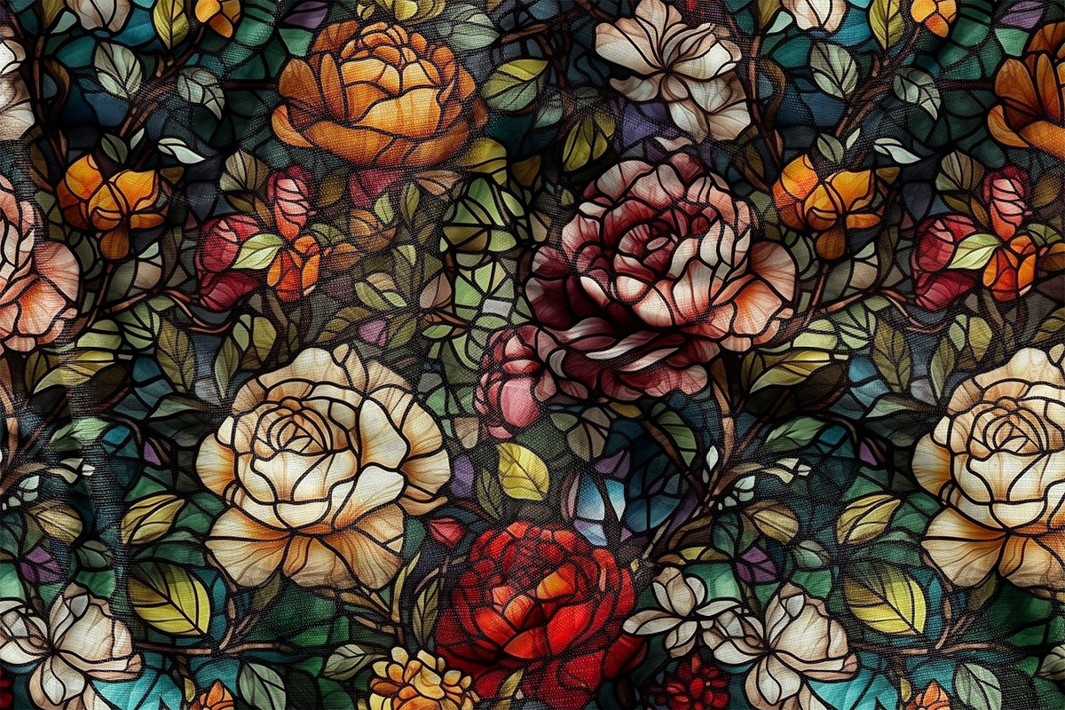 Rosette - Seamless Stained Flowers, a Pattern Graphic by Pixel Perfect Patterns (Photo 6 of 11)