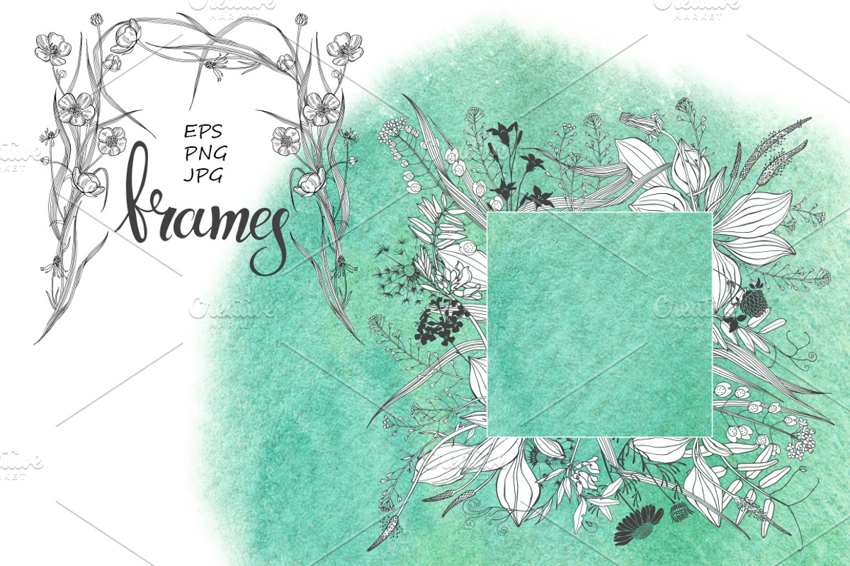 Wildherbs and flowers. Compositions., a Decorative Illustration by maritime_m (Photo 3 of 12)