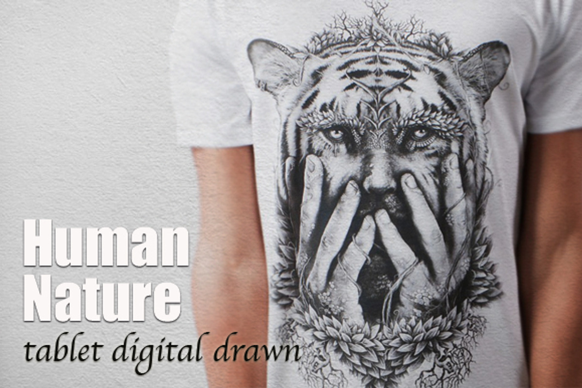Human Nature - T-Shirt Design, an Animal Illustration by BusOne (Photo 2 of 5)