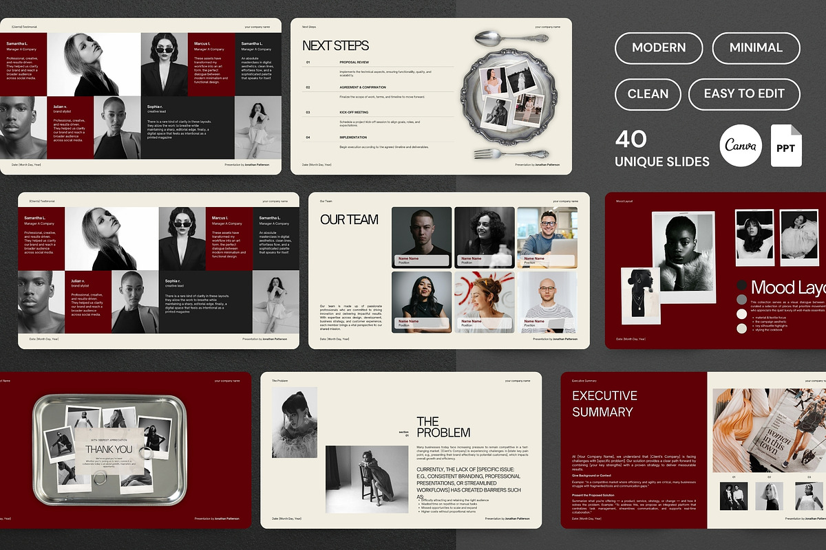 Burgundy Business Strategy Deck, a Presentation Template by Pani Temp. (Photo 13 of 13)