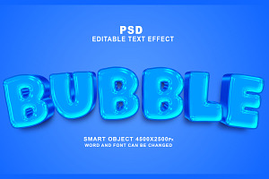 Bubble PSD 3d Editable Text Effect