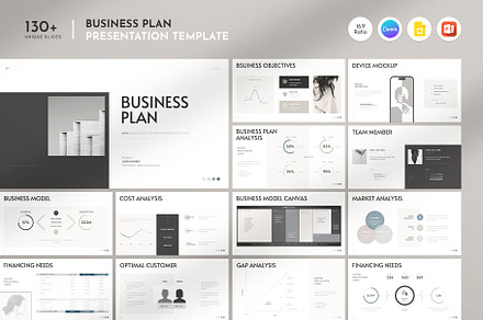 Minimal Business Plan Template Canva, a Presentation Template by ArtisanaAura