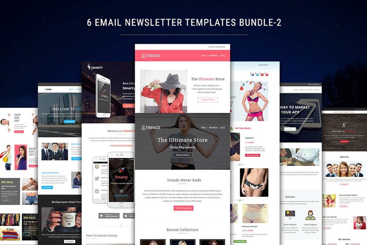 7 Email Templates Bundle-2, an Email Template by Pennyblack Templates (Photo 1 of 8)