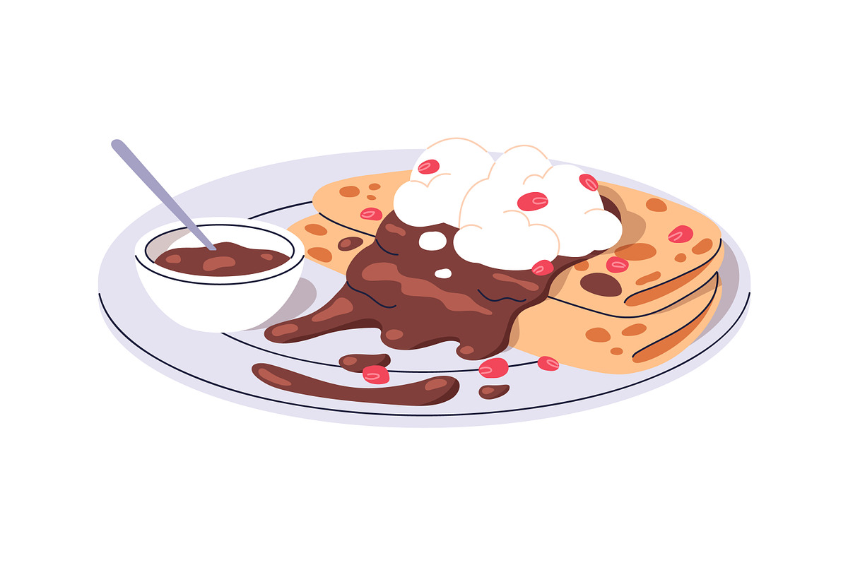 Yummy American pancake stacks set, a Food Illustration by Good Studio (Photo 8 of 11)