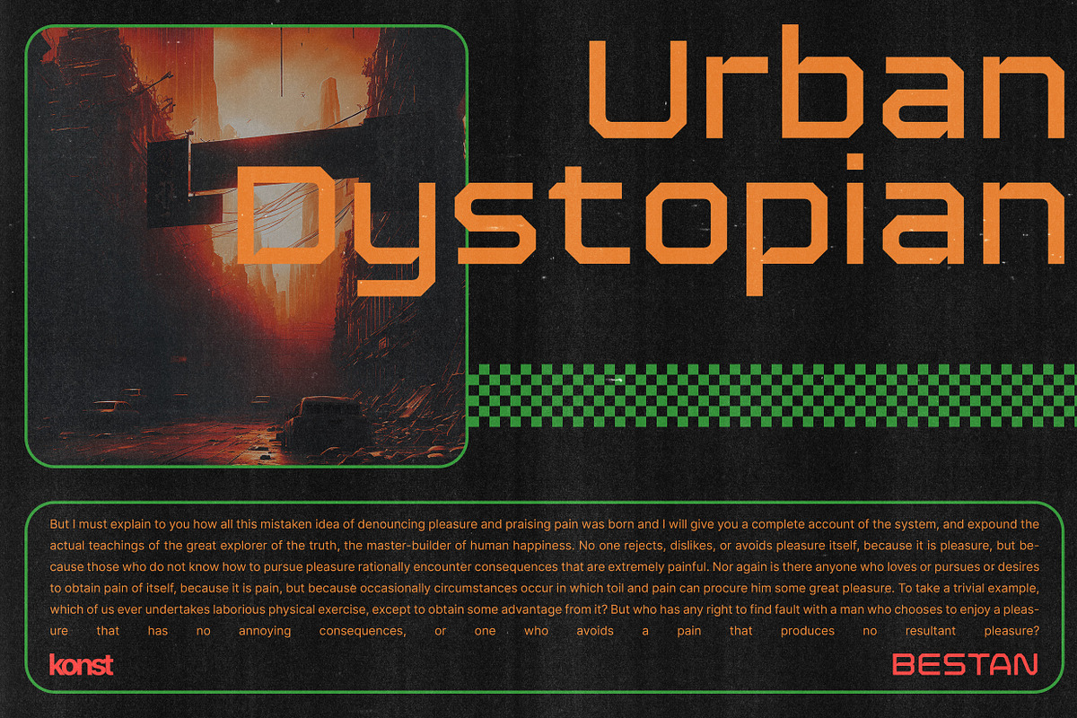 Bestan - Futuristic Display Fonts, a Font by Konstantine Studio (Photo 4 of 8)