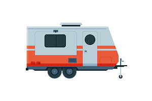Travel Trailer, Mobile Home for, a Transportation Illustration by TopVectors