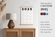 Minimalist Wall Calendar for 2025, a Templates & Theme by MMS Design Studio (Thumbnail 1 of 5)