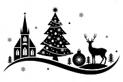Christmas silhouette illustration, an Illustration by Amazin_art (Thumbnail 4 of 21)