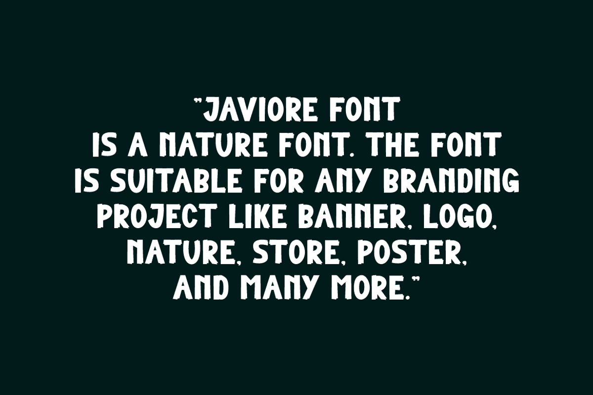 Javiore - Nature Font, a Sans Serif Font by QR Design Studio (Photo 2 of 7)